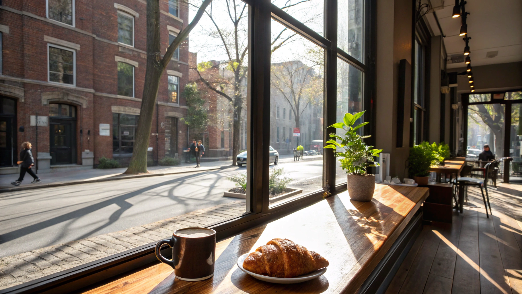 Sunny interior at Sunrise cafe